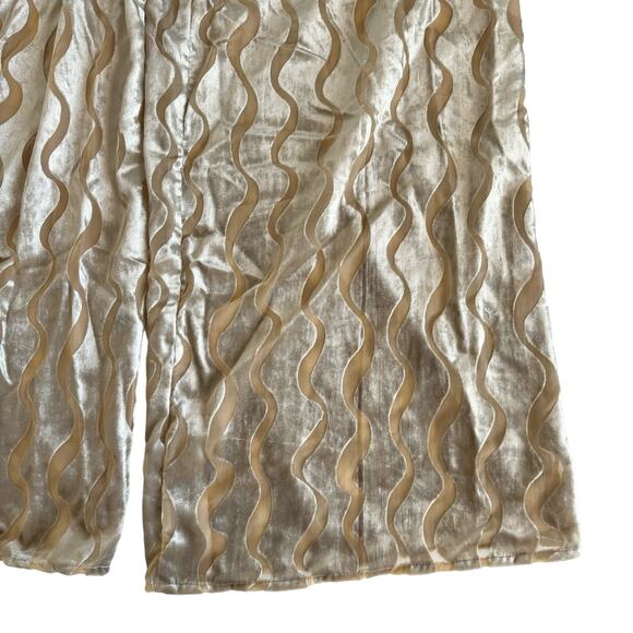 Urban Renewal Parties Remnants Neutral Gold Velvet Burnout Pull On Pants Medium - Picture 6 of 9